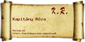 Kapitány Róza névjegykártya